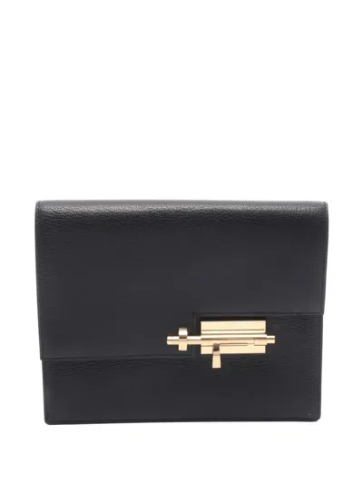 Pre-owned Hermes 2018 Engraved Clutch Bag In Black