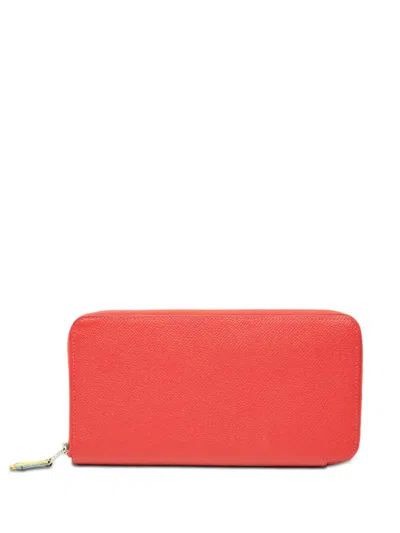 Pre-owned Hermes 2018 Epsom Azap Silk In Walllet Long Wallets In Red