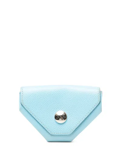 Pre-owned Hermes 2018 Epsom Le 24 Purse Coin Pouch In Blue
