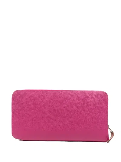 Pre-owned Hermes 2018 Epsom Leather Wallet In Pink