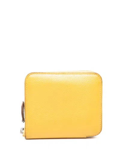 Pre-owned Hermes 2018 Epsom Silk In Compact Wallet Small Wallets In Yellow