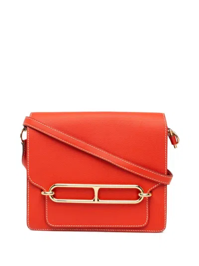 Pre-owned Hermes 2018 Evercolor Sac Roulis 23 Crossbody Bag In Orange