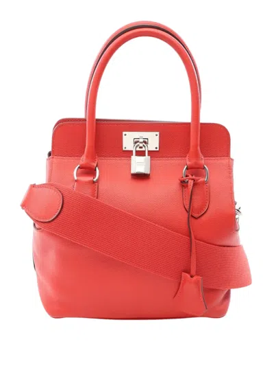 Pre-owned Hermes 2018 Evercolor Toolbox 20 Satchel In Red