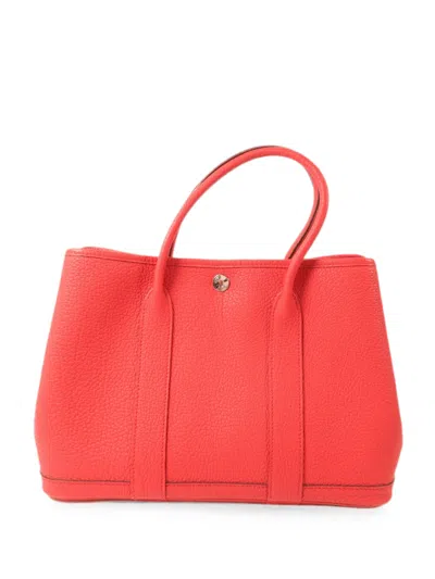 Pre-owned Hermes 2018 Garden Party 30 Tote Bag In Red
