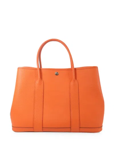 Pre-owned Hermes 2018 Garden Party Pm Handbag In Orange
