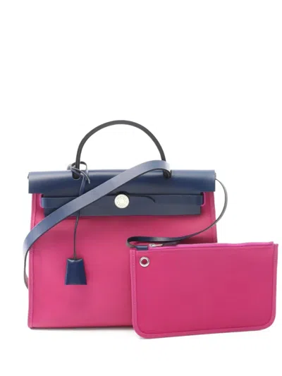Pre-owned Hermes 2018 Herbag Zip Pm Two-way Tote Bag In Pink