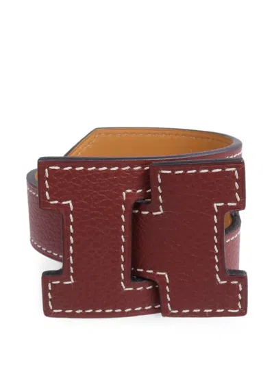 Pre-owned Hermes 2018 Jet Lag Tour Wrap Bracelet In Brown