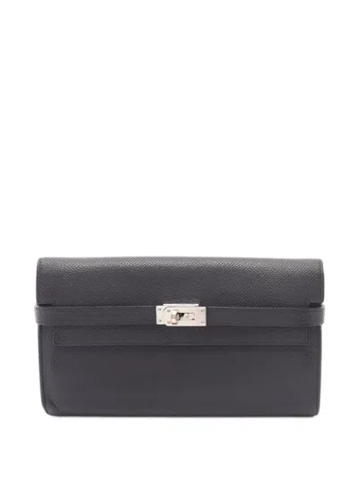 Pre-owned Hermes 2018 Kelly Wallet In Black