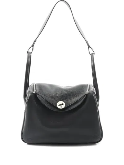 Pre-owned Hermes 2018 Lindy 26 Shoulder Bag In Black