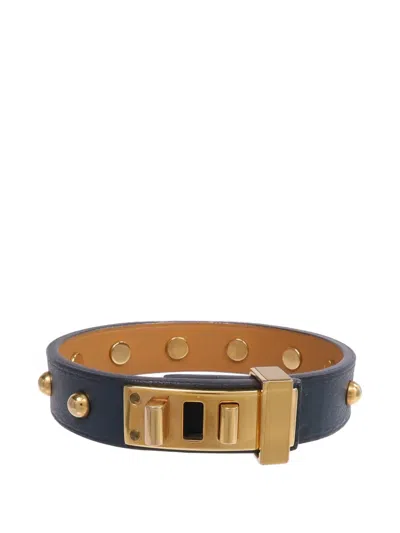 Pre-owned Hermes 2018 Mini Dog Clous Ronds Bracelet In Gold
