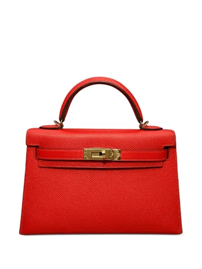 Hermes 2018 Mini Kelly Sellier 20 Handbag In Red