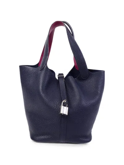 Pre-owned Hermes 2018 Mm Picotin Tote Bag In Blue