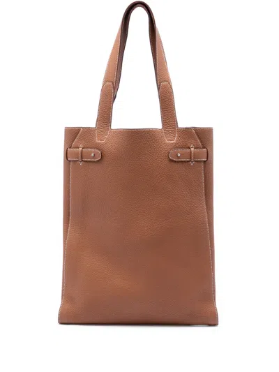 Pre-owned Hermes 2018 Negonda Cabas Vertige Tote Bag In Brown
