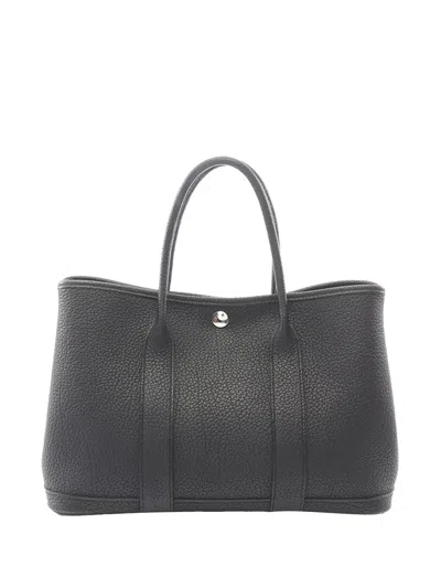 Pre-owned Hermes 2018 Negonda Garden Party 30 Tote Bag In Black