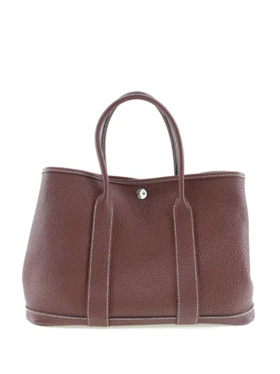 Pre-owned Hermes 2018 Negonda Garden Party 30 Tote Bag In Red