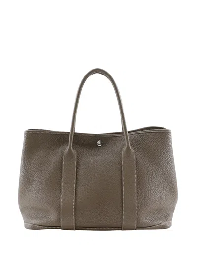 Pre-owned Hermes 2018 Negonda Garden Party 36 Tote Bag In Brown