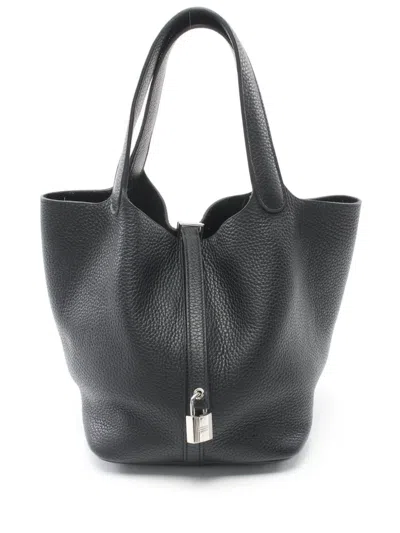 Pre-owned Hermes 2018 Picotin Lock Mm Tote Bag In Black