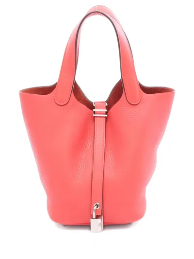 Pre-owned Hermes 2018 Picotin Lock Pm Handbag In Pink