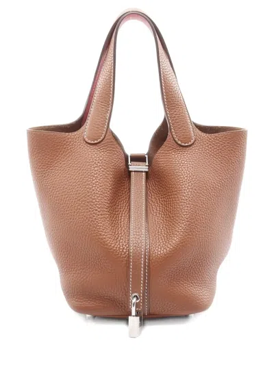 Pre-owned Hermes 2018 Picotin Lock Pm Tote Bag In Brown
