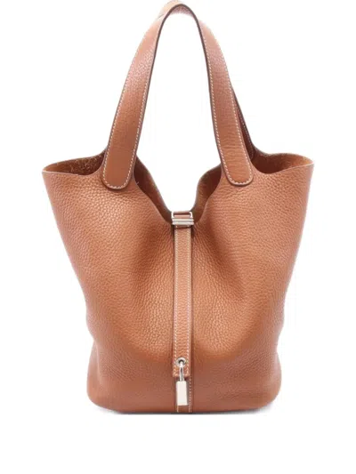 Pre-owned Hermes 2018 Picotin Mm Handbag In Brown