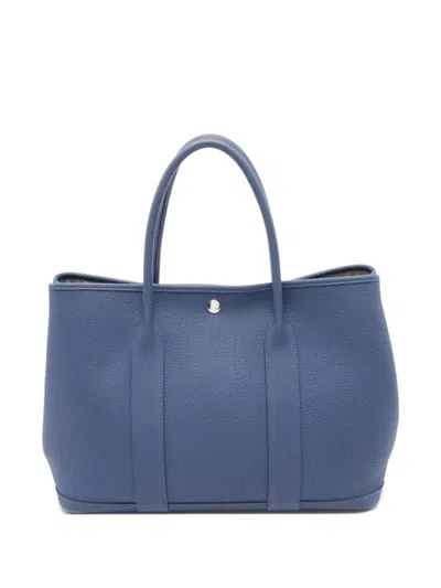 Pre-owned Hermes 2018 Pm Garden Party Handbag In Blue