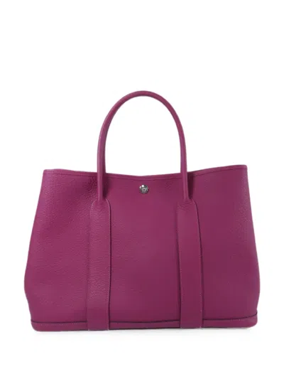 Pre-owned Hermes 2018 Pm Garden Party Leather Tote Bag In Pink