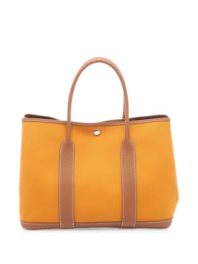 Pre-owned Hermes 2018 Pm Garden Party Tote Bag In Orange