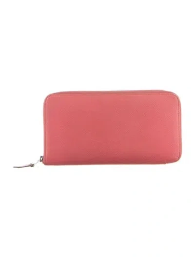Pre-owned Hermes 2018 Silk'in Classic Wallet In Pink