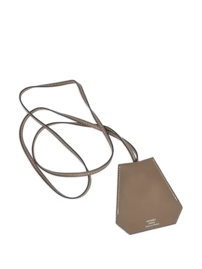 Pre-owned Hermes 2018 Swift Clochette-pendant Necklace In Gray