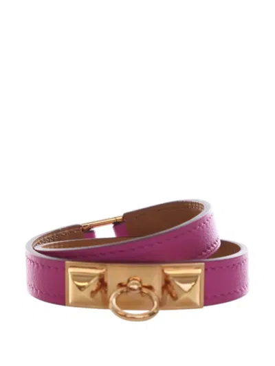 Pre-owned Hermes 2018 Swift Rivale Double Tour Bracelet T3 Costume Bracelet In Gold