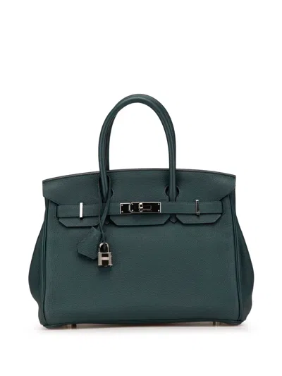 Pre-owned Hermes 2018 Togo Birkin Retourne 30 Handbag In Green