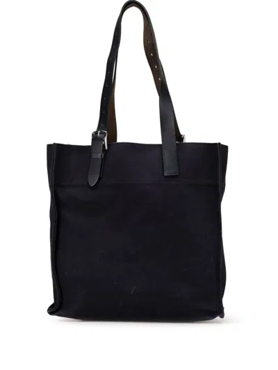 Pre-owned Hermes 2018 Toile Etriviere Shopping Tote Bag In 蓝色