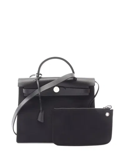 Pre-owned Hermes 2018 Toile Herbag Zip 31 Satchel In Black