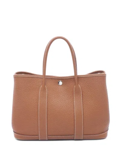 Pre-owned Hermes 2018 Tpm Garden Party Tote Bag In Brown