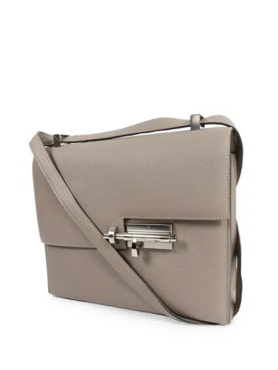 Pre-owned Hermes 2018 Verrou 23 Epsom Satchel Bag In Grey