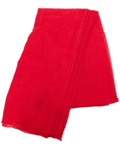 Pre-owned Hermes 2018-2026 Cashmere Scarf Scarves In Red