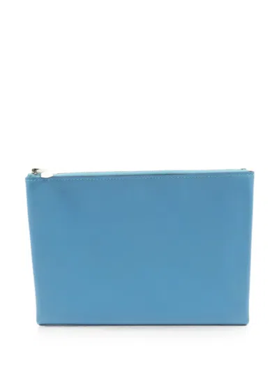 Pre-owned Hermes 2019 20 Atout Leather Pouch In Blue