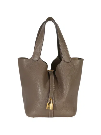 Pre-owned Hermes 2019 22 Picotin Lock Tote Bag In Gray