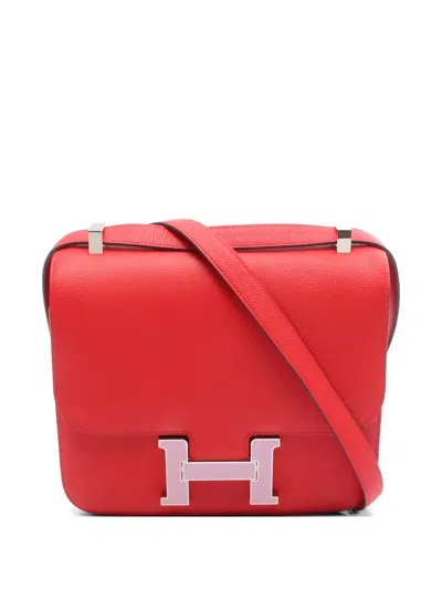 Pre-owned Hermes 2019 24 Constance Shoulder Bag In Red