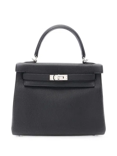 Pre-owned Hermes 2019 25 Kelly Two-way Handbag In Black