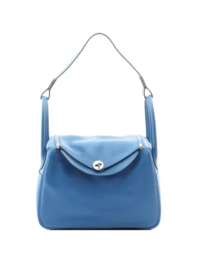 Pre-owned Hermes 2019 30 Lindy Tote Bag In Blue