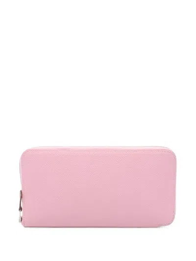 Pre-owned Hermes 2019 Azap Long Leather Wallet In Pink