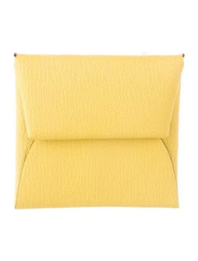 Pre-owned Hermes 2019 Bastia Coin Pouch In Yellow