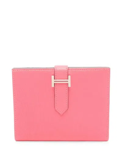 Pre-owned Hermes 2019 Bearn Compact Bi-fold Wallet In Pink
