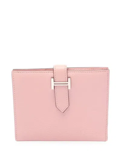 Pre-owned Hermes 2019 Bearn Compact Bi-fold Wallet In Pink