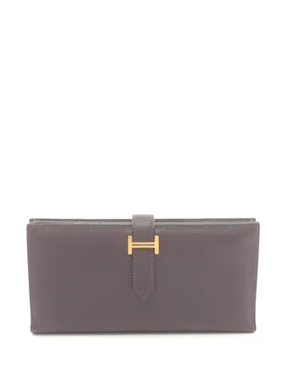 Pre-owned Hermes 2019 Bearn Wallet In Red