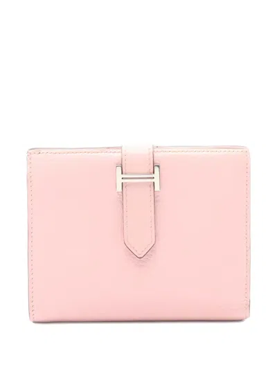 Pre-owned Hermes 2019 Bi-fold Leather Wallet In Pink