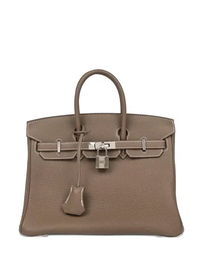 Pre-owned Hermes 2019 Birkin 25 Togo-leather Handbag In Gray