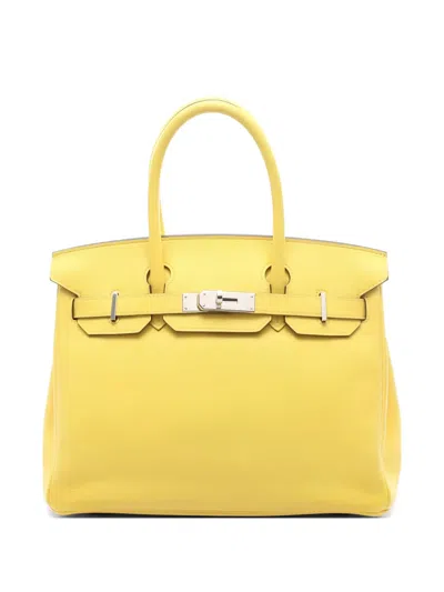 Pre-owned Hermes 2019 Birkin 30 Jaune Naples Leather Tote Bag In Yellow