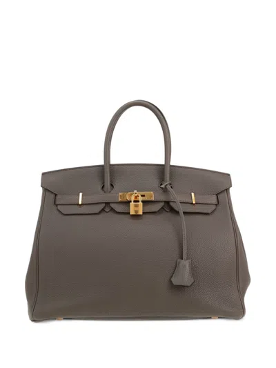 Pre-owned Hermes 2019 Birkin 35 Handbag In Grey
